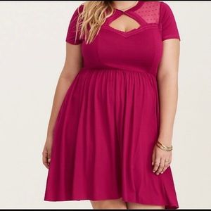 Torrid skater dress mesh detail cute neck sz 3